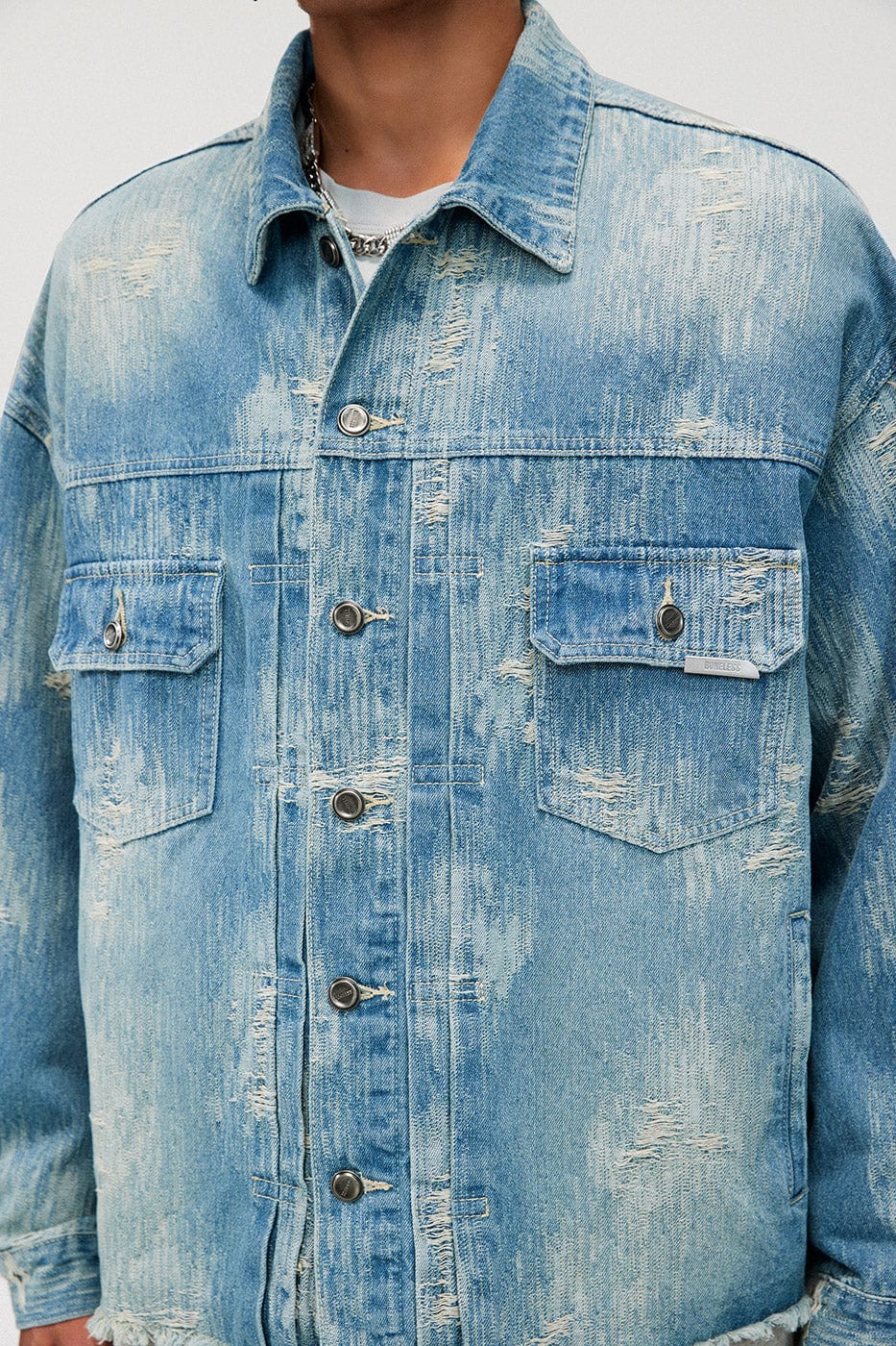 Raw-Edge Denim Jacket