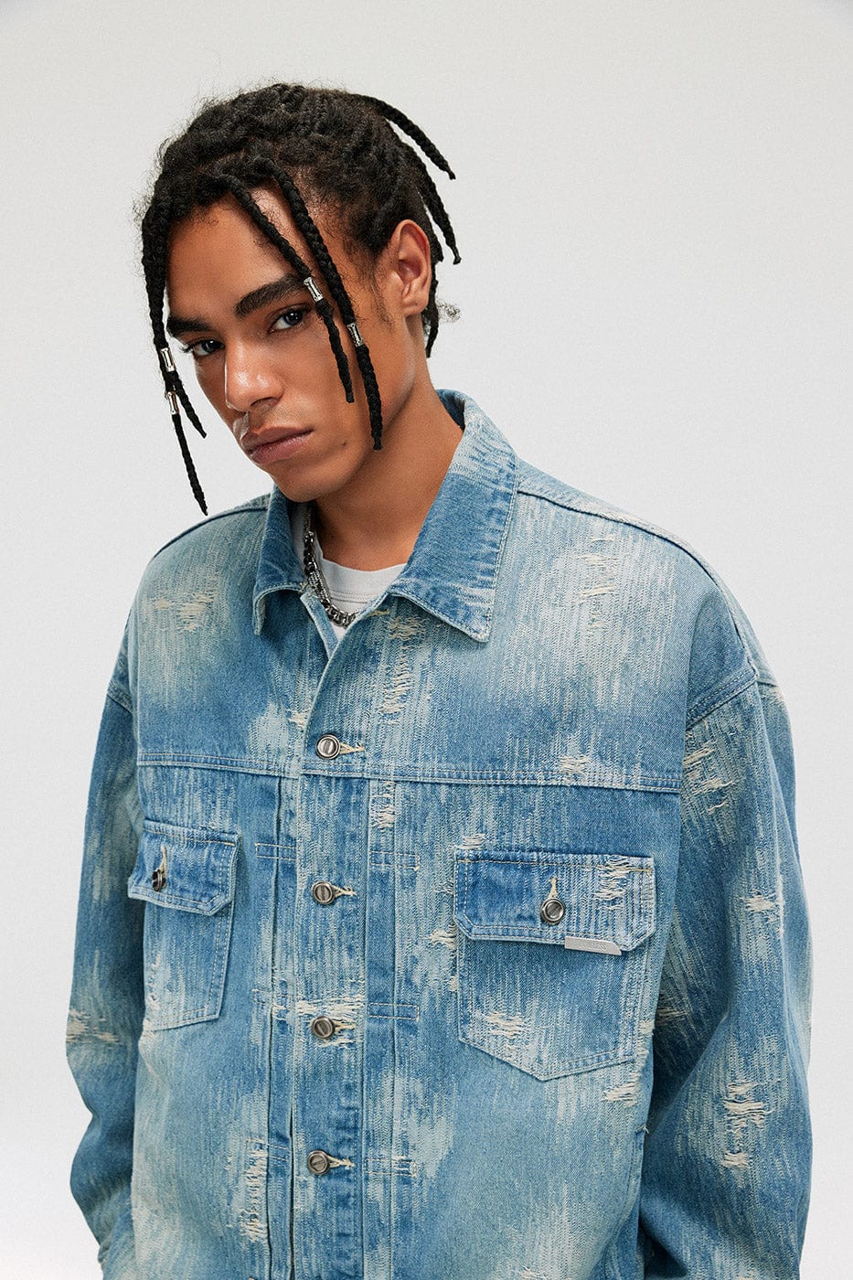 Raw-Edge Denim Jacket