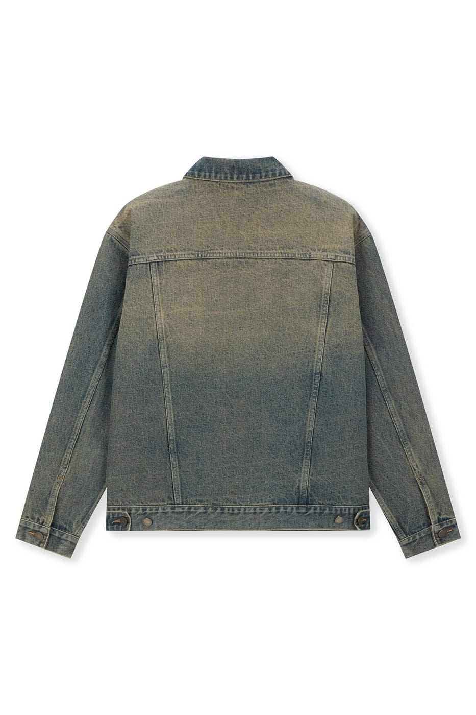 Washed Denim Zip-Up Jacket