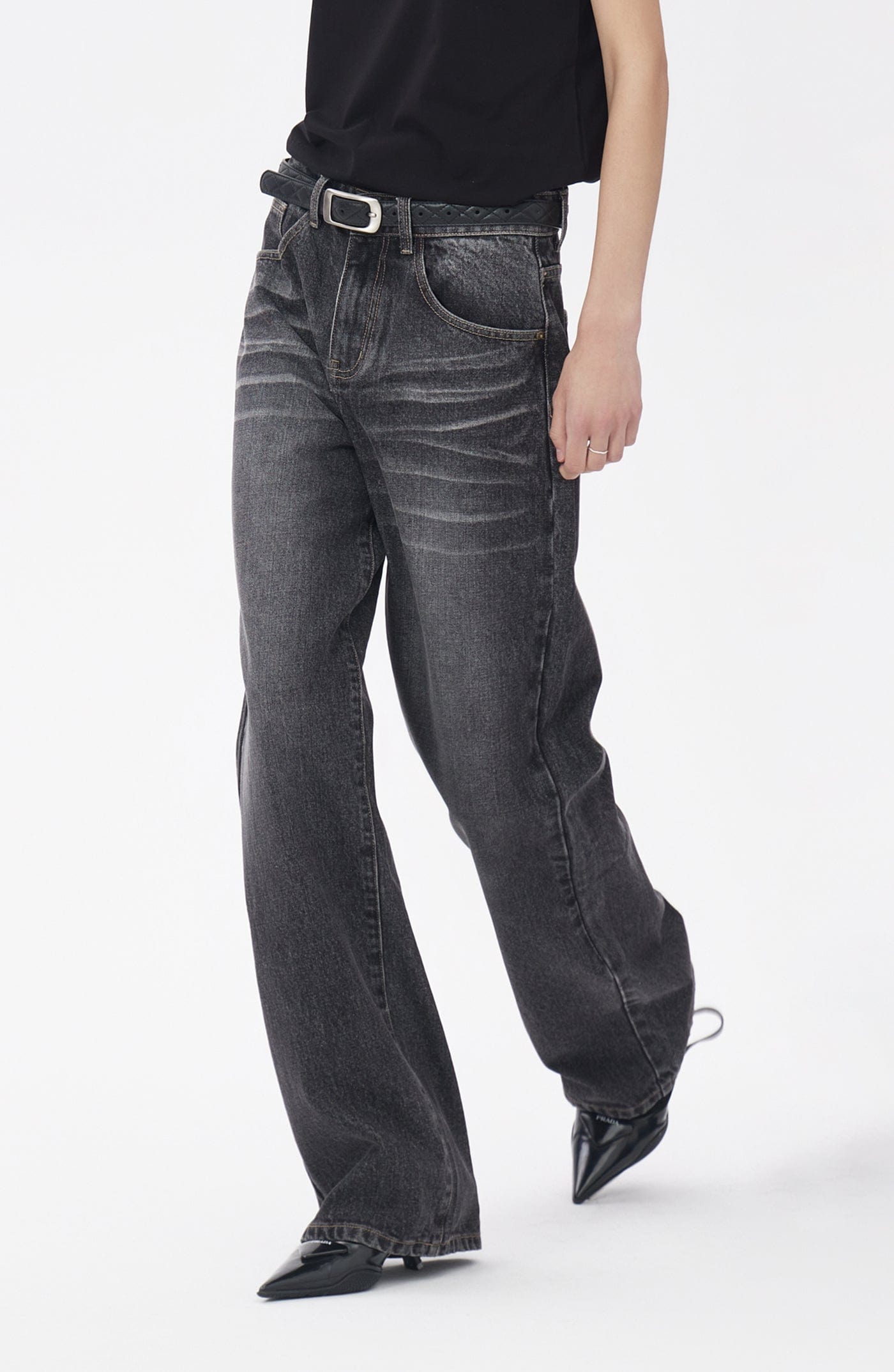 Classic Black Straight Leg Jeans