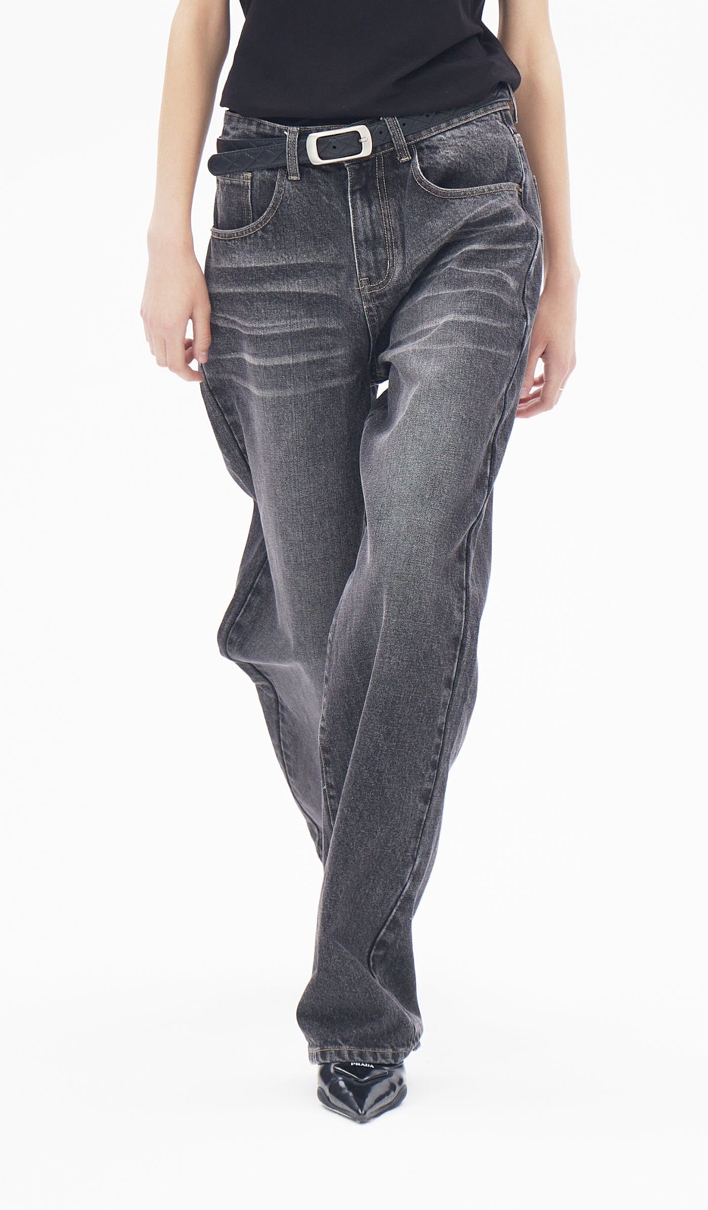 Classic Black Straight Leg Jeans