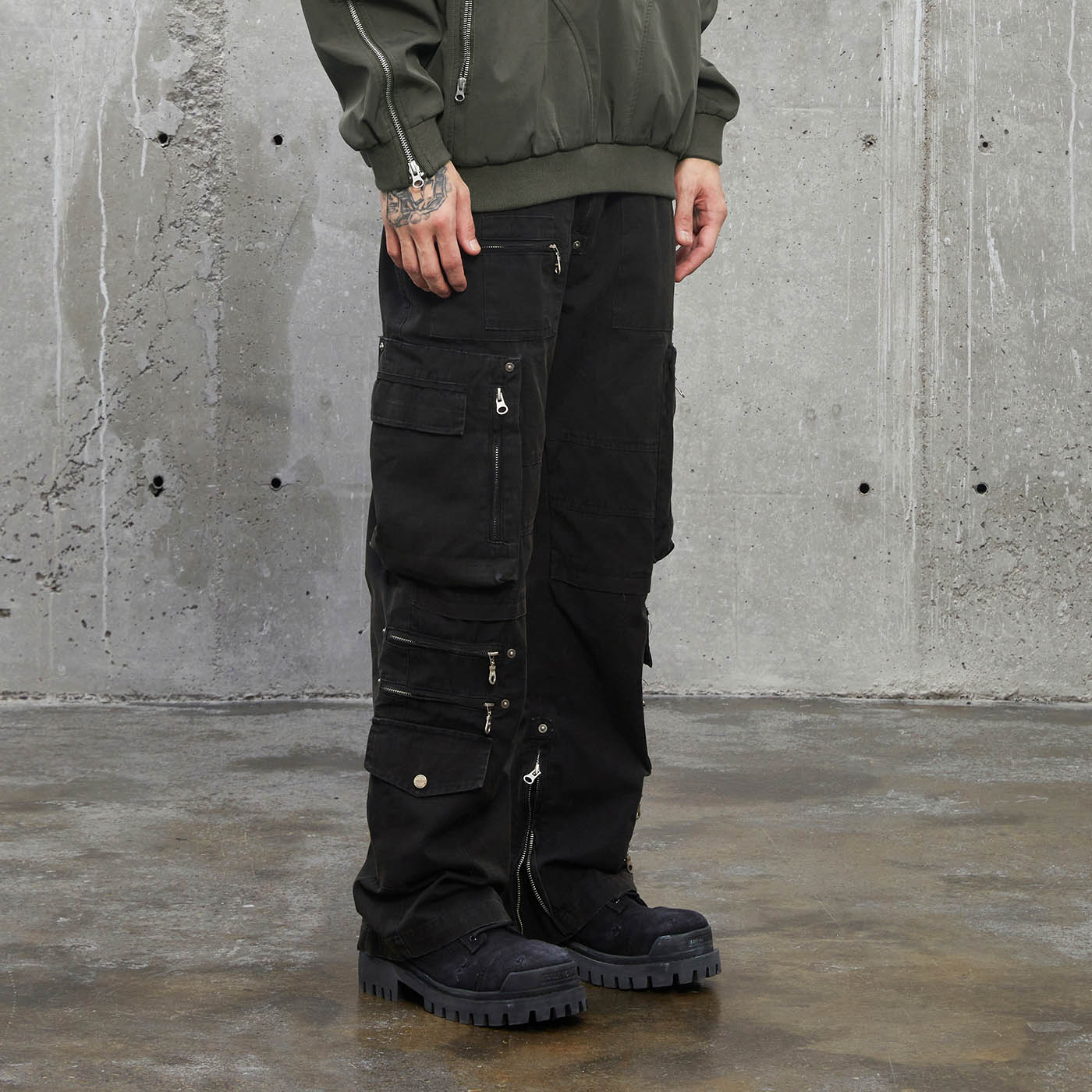 Double-Zip Cargo Pants