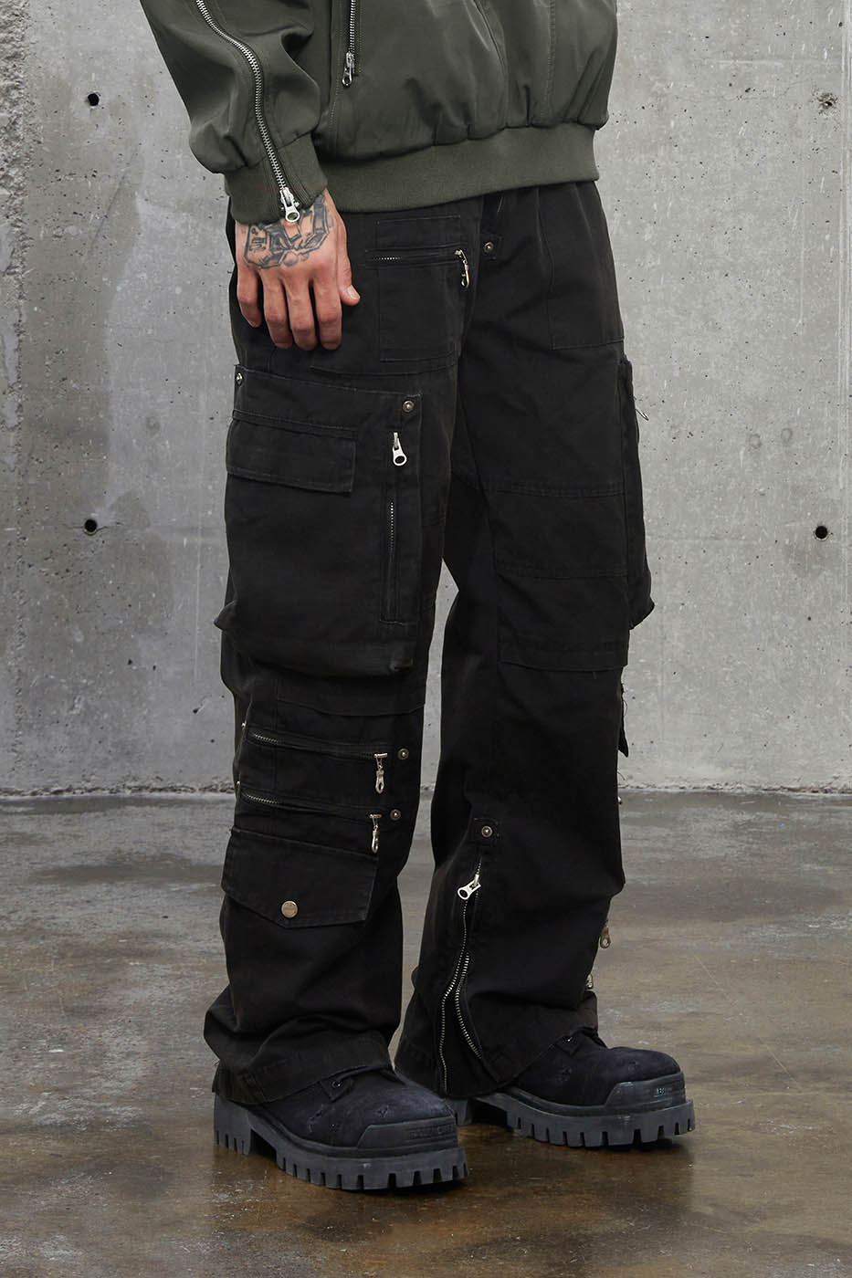 Double-Zip Cargo Pants