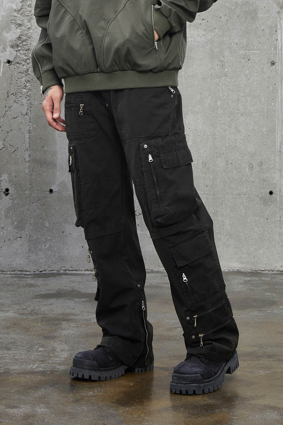 Double-Zip Cargo Pants