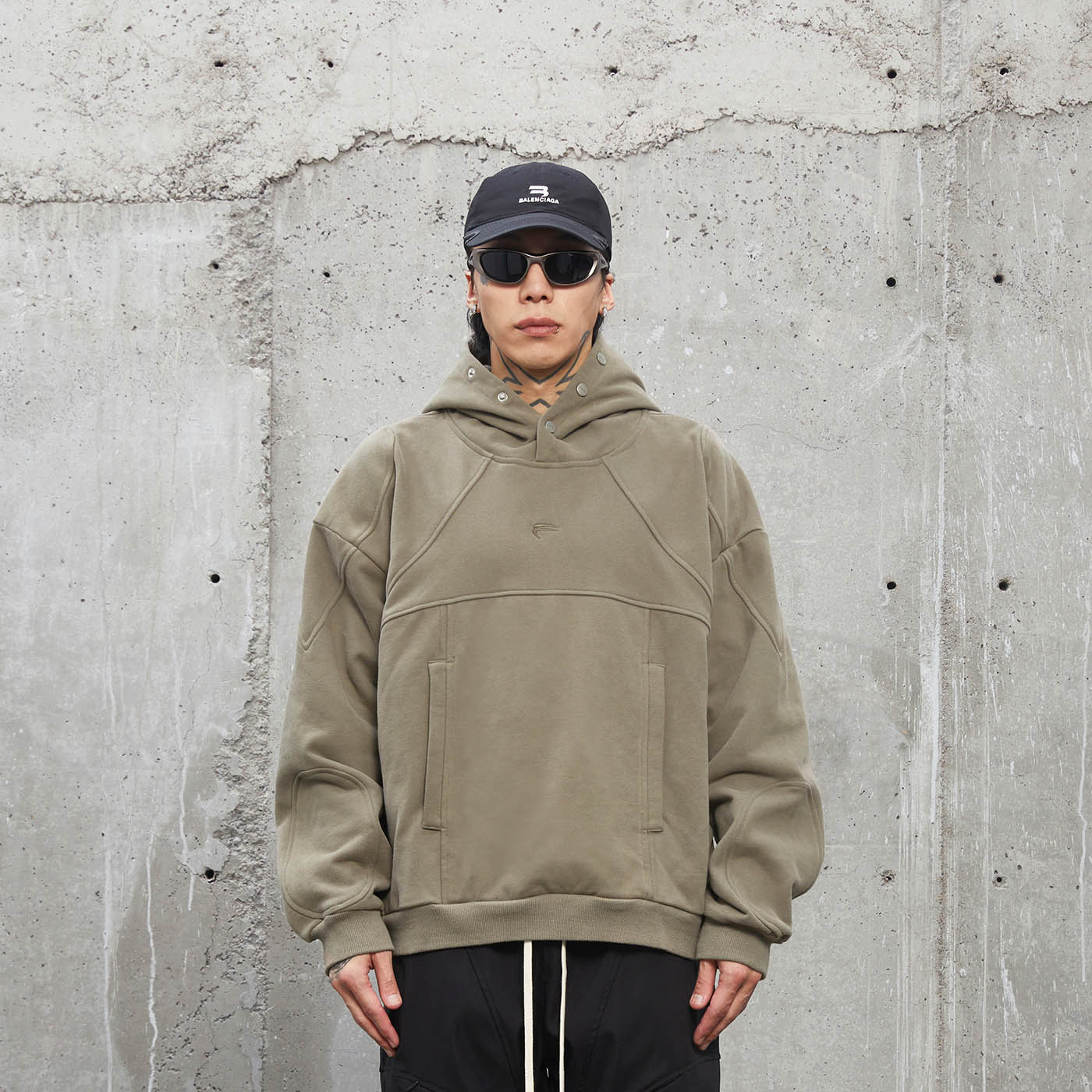 Technical Hoodie with Panel Construction