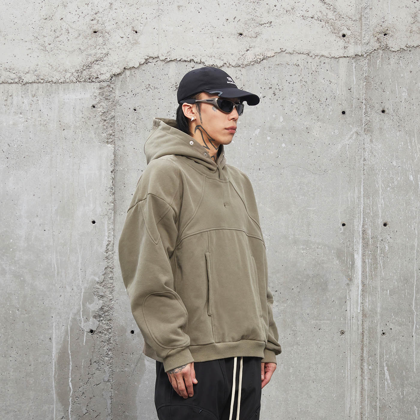 Technical Hoodie with Panel Construction