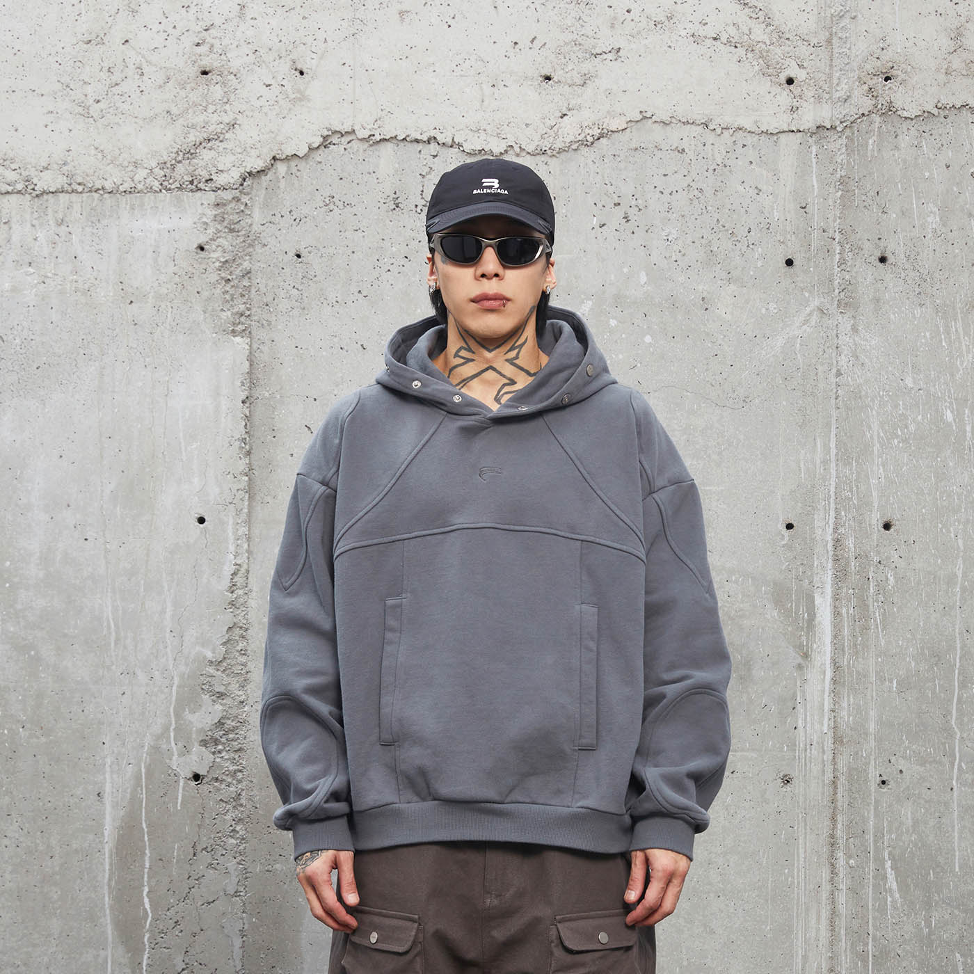 Technical Hoodie with Panel Construction