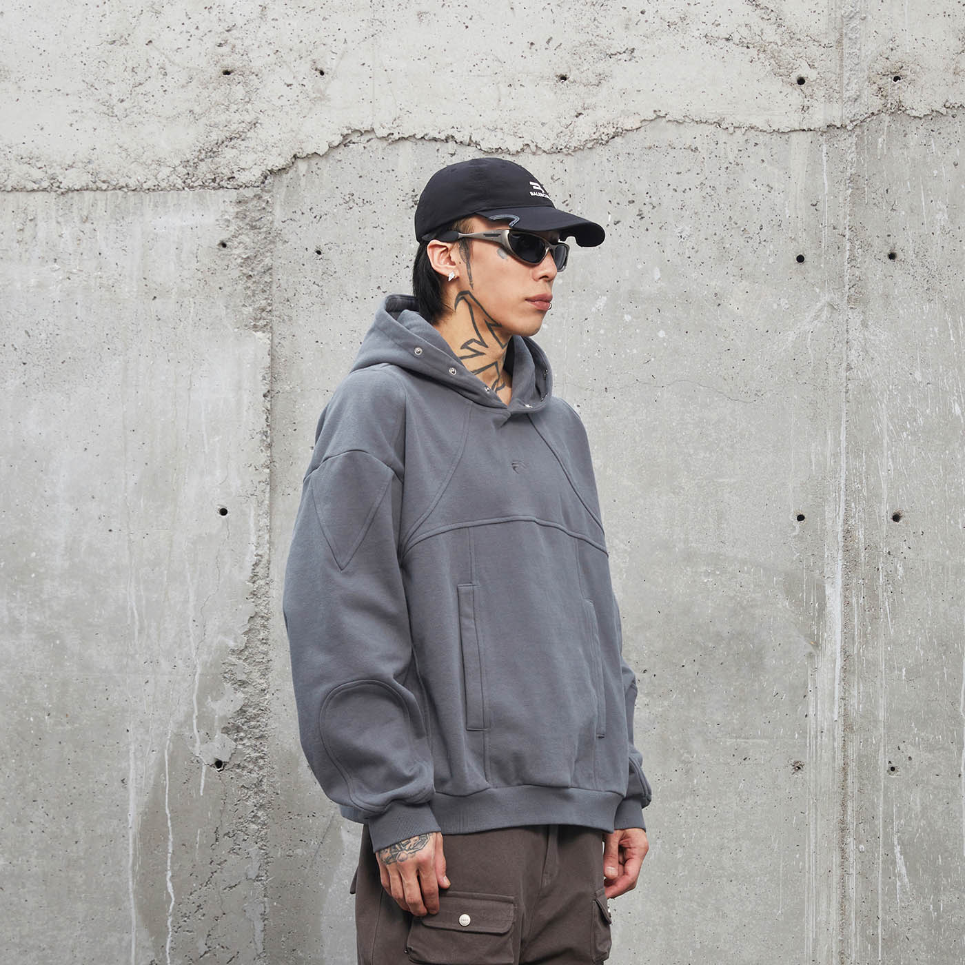 Technical Hoodie with Panel Construction