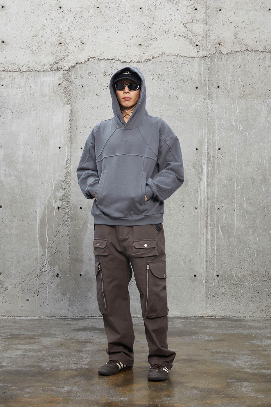 Technical Hoodie with Panel Construction