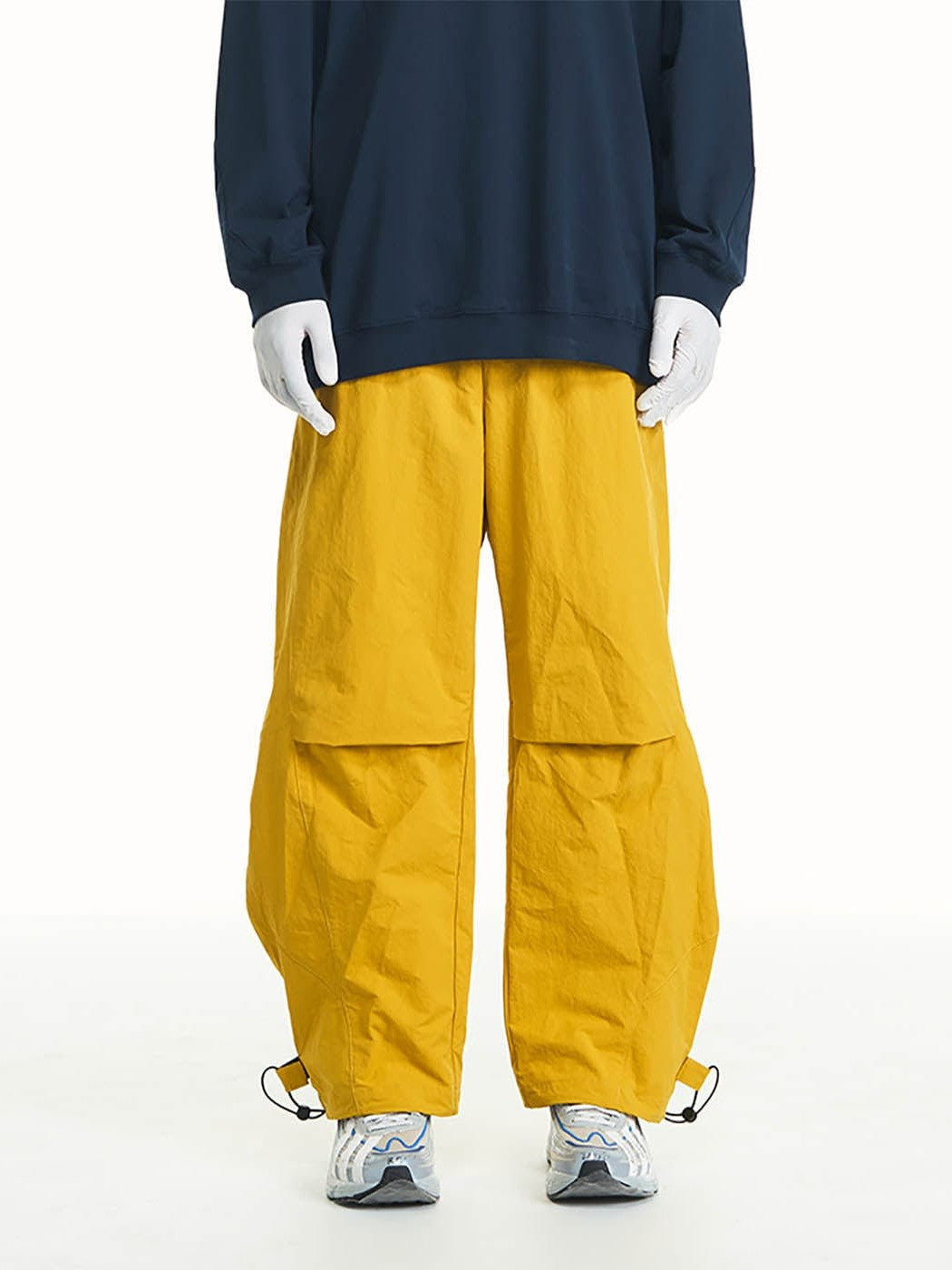 Pantalon de piste épissé plissé