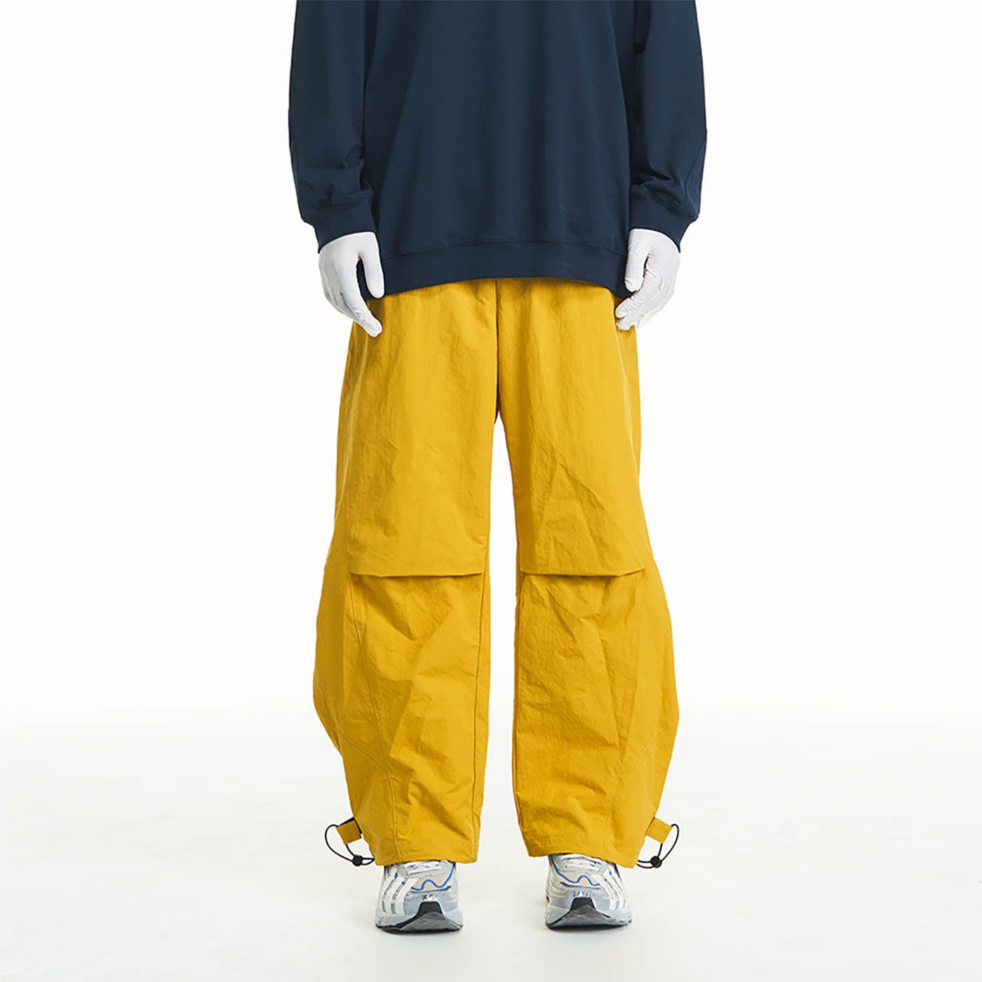 Pleated Spliced Track Pants