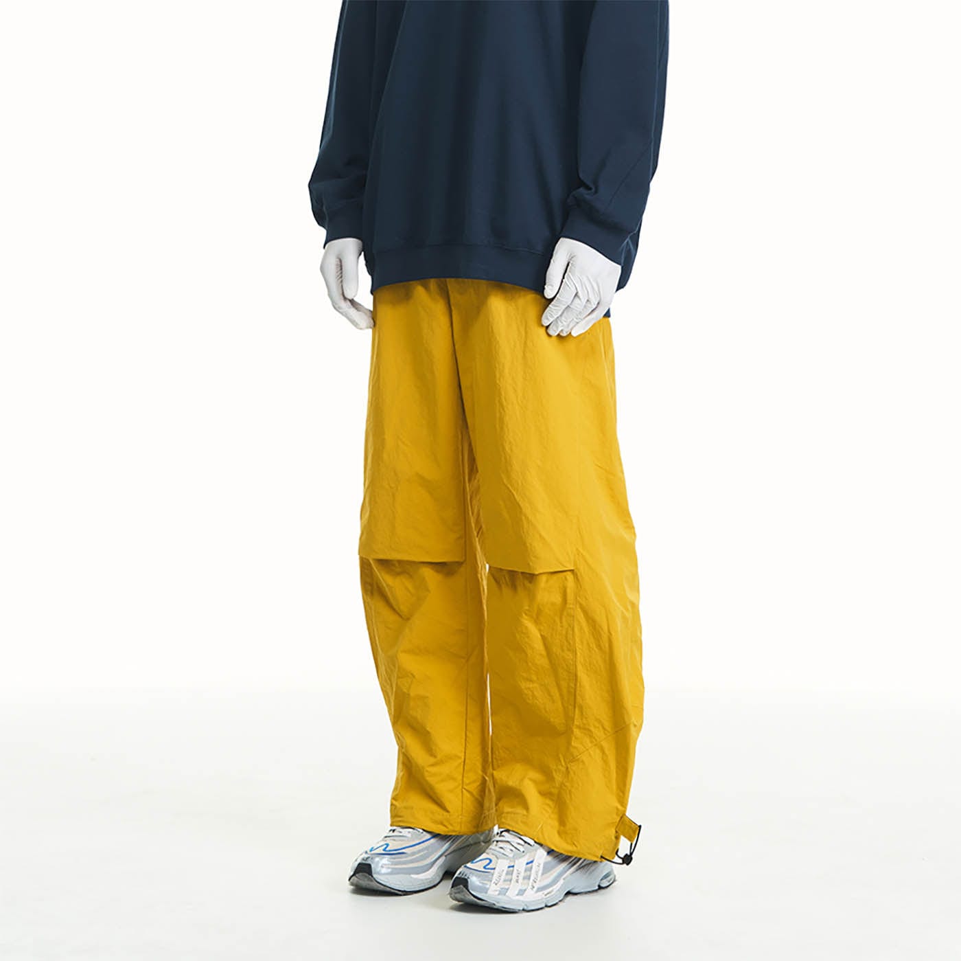 Pleated Spliced Track Pants