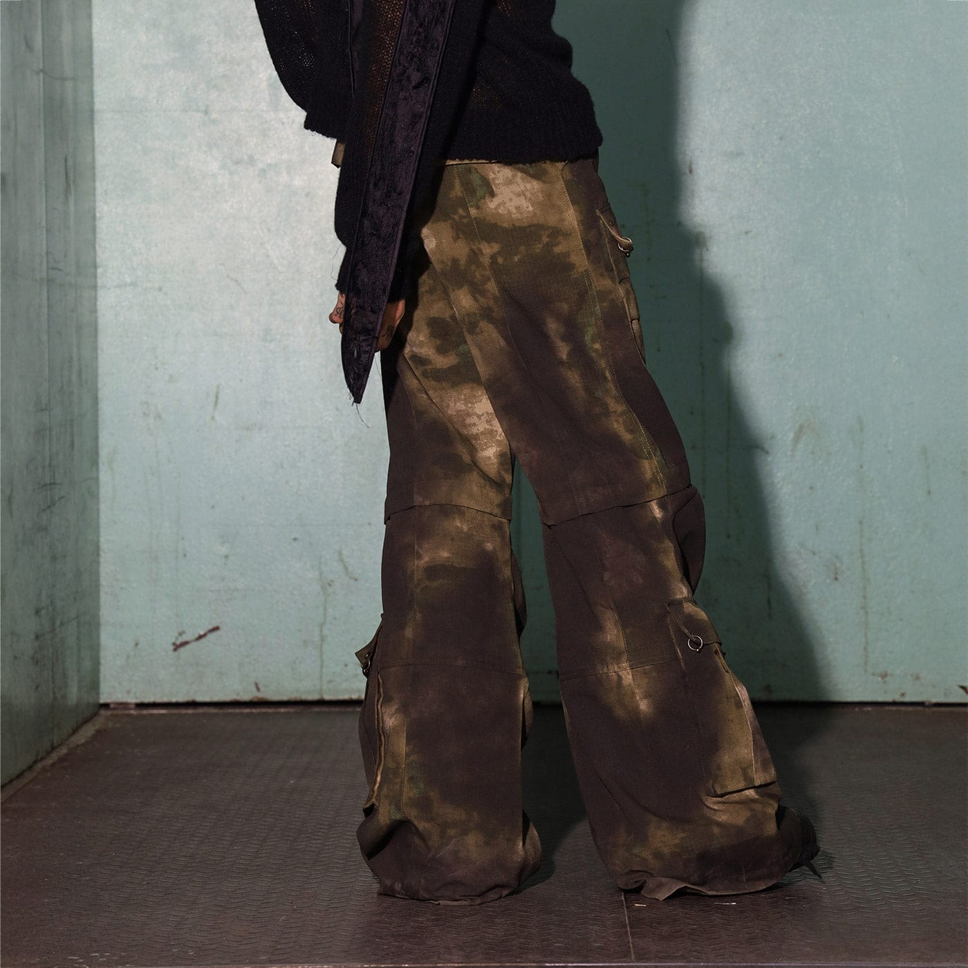 Tie Dye Cargo Flare Pants