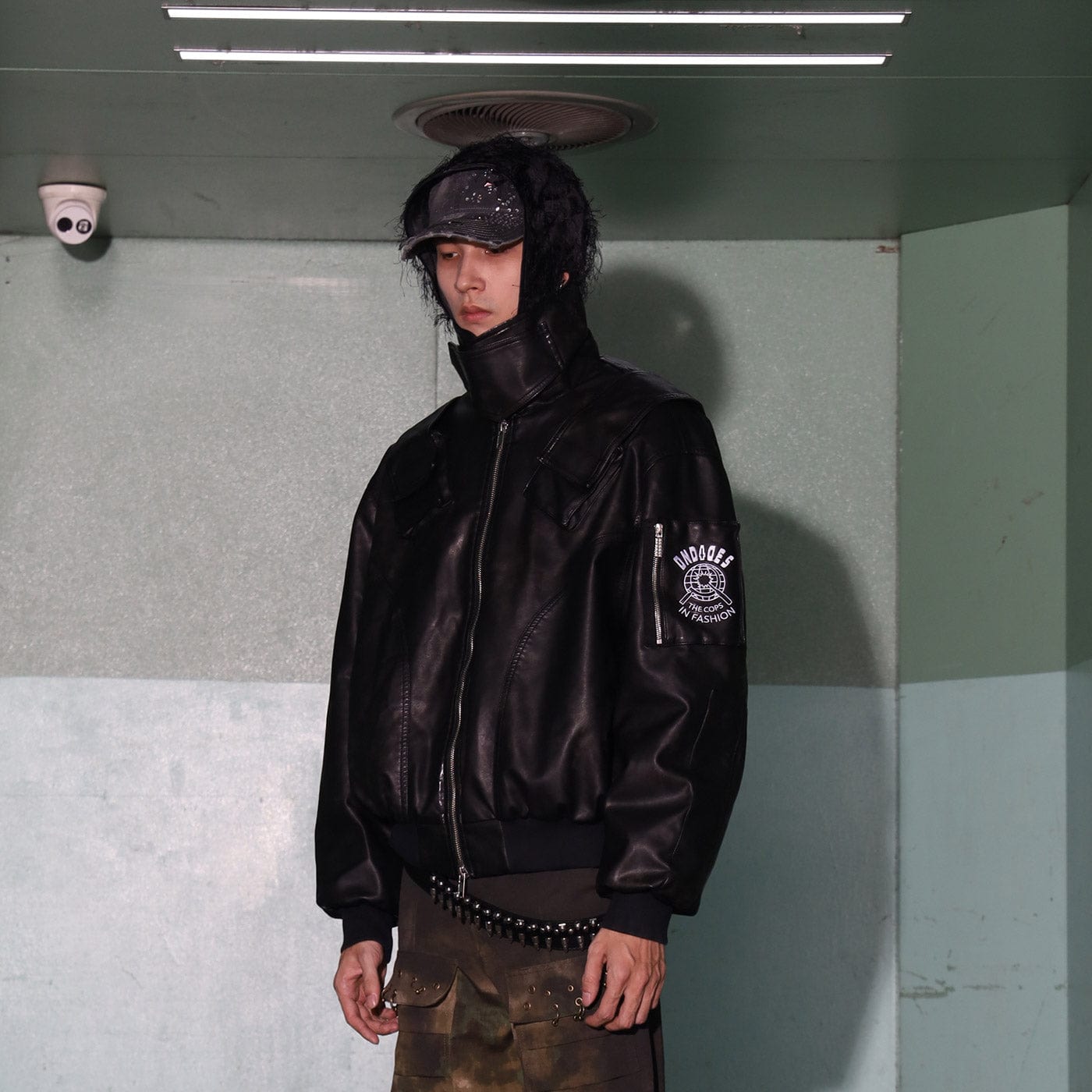 Tactical Bomber Leather Jacket