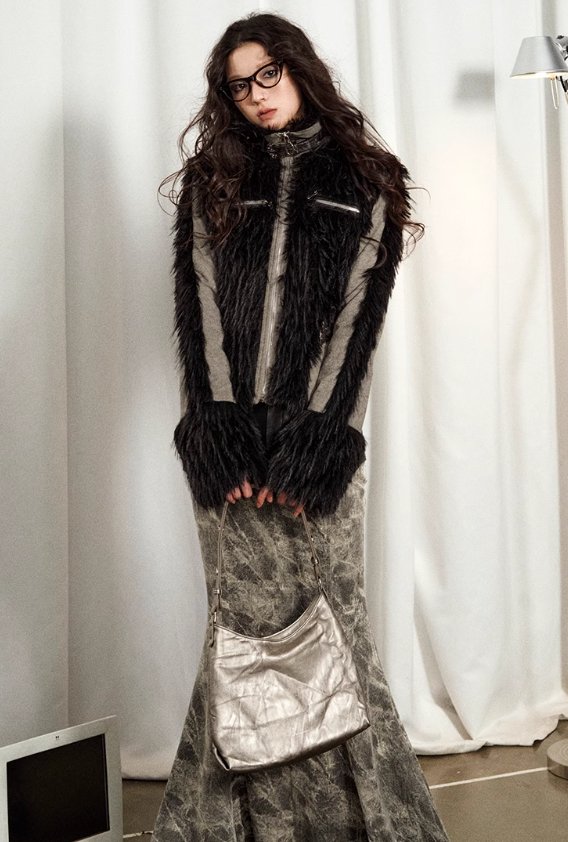 Pointed Leather Mermaid Long Skirt - chiclara