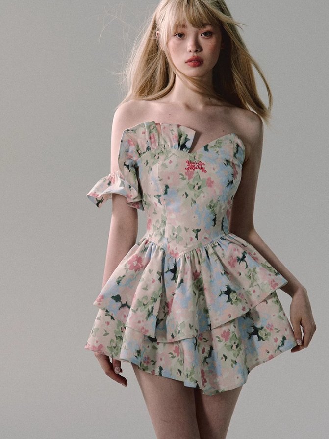 Floral Ruffle Mini Dress