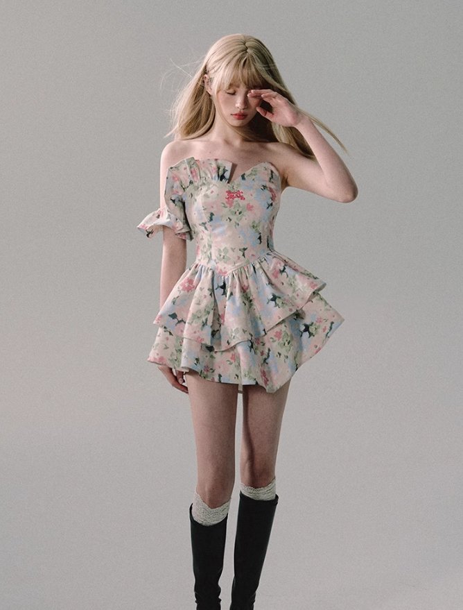 Floral Ruffle Mini Dress