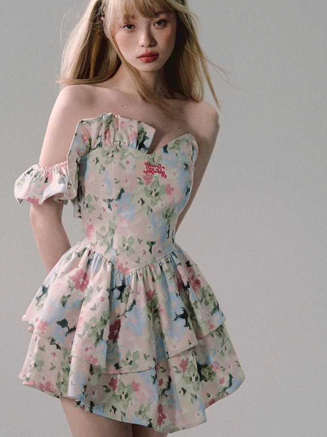 Floral Ruffle Mini Dress