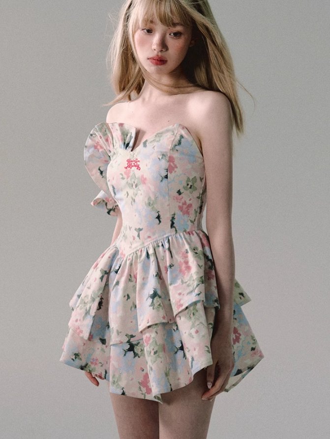 Floral Ruffle Mini Dress