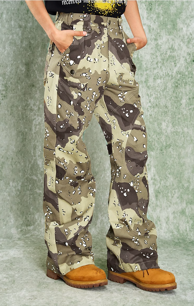 Rugged Camouflage Knee Reinforced Work Pants - chiclara