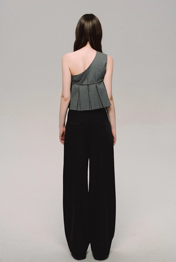 Crystal Trim Wide Leg Pants