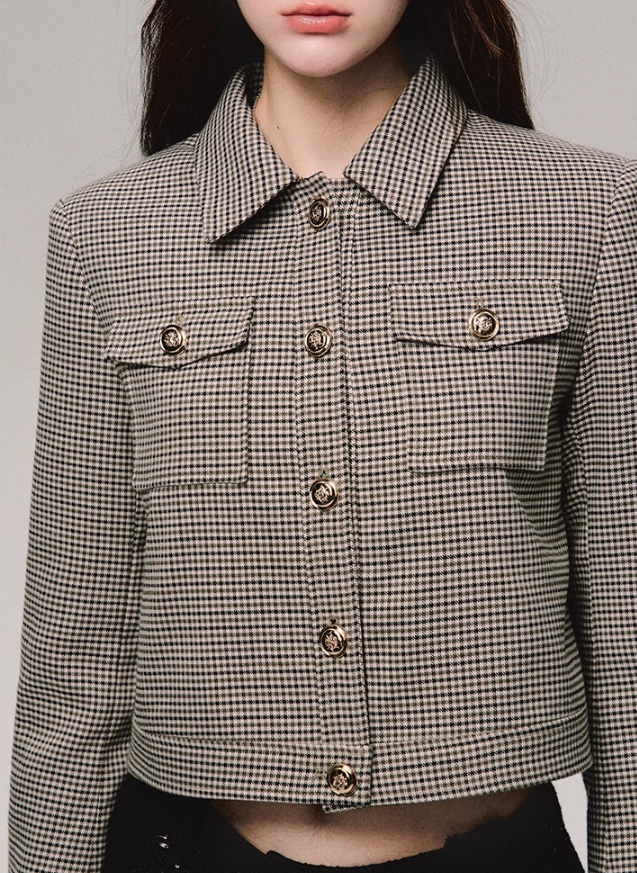 Retro Houndstooth Jacket/Skirt