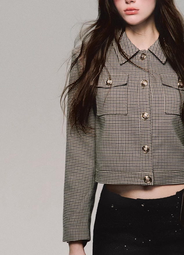 Retro Houndstooth Jacket/Skirt