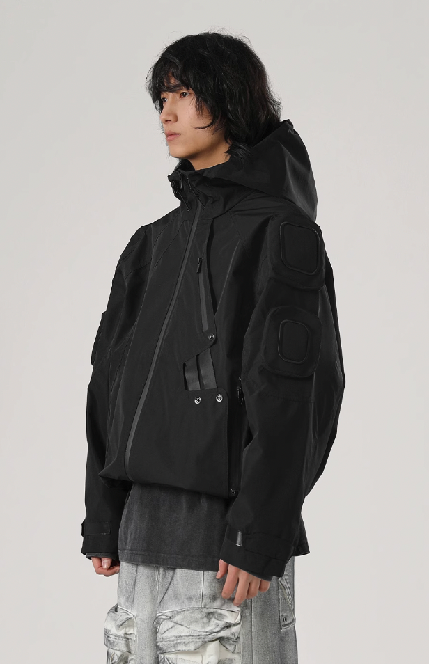 Functional Wind Multi Pocket Hooded Rushing Jacket - chiclara