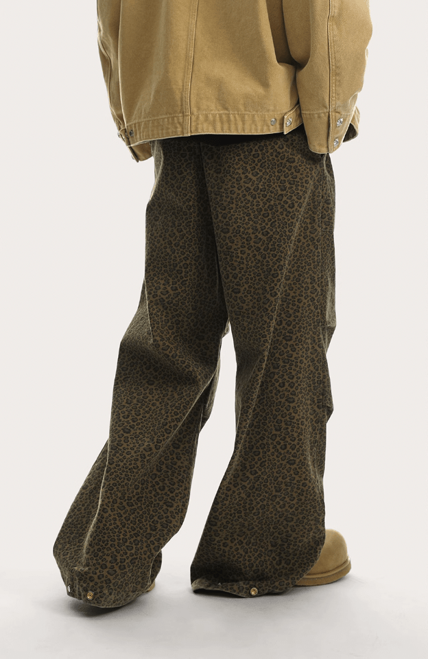 Leopard Print Tactical Cargo Pants - chiclara