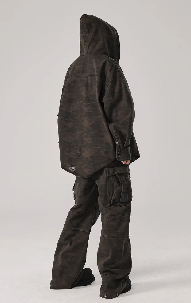 Camouflage Multi Pocket Work Cargo Pants - chiclara