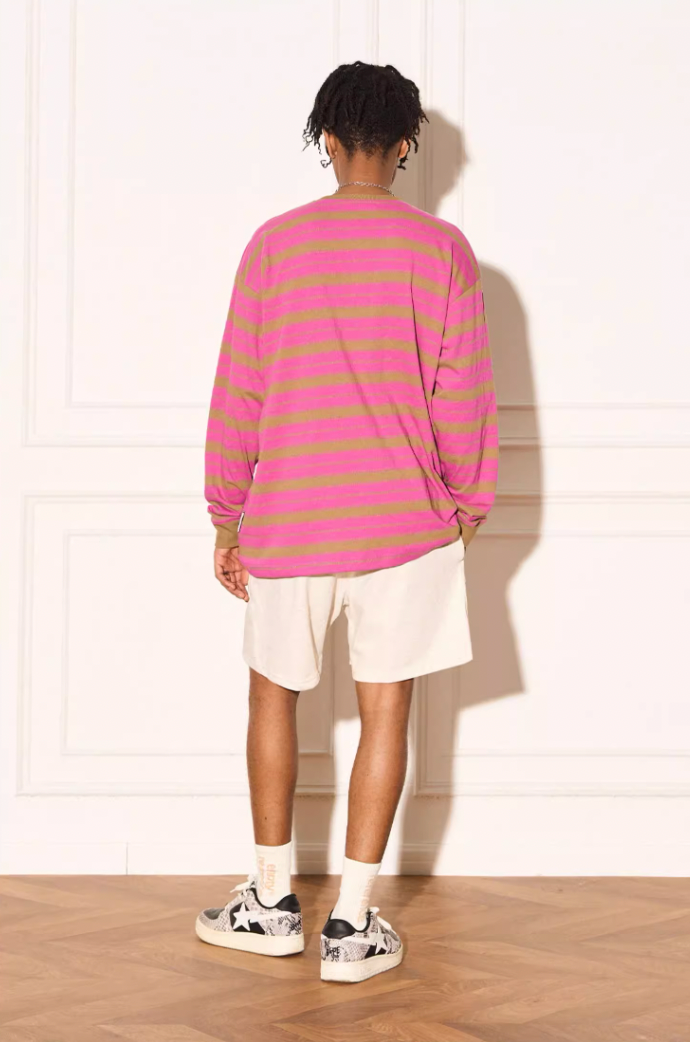Vibrant Color Clash Striped Long Sleeved Tee - chiclara