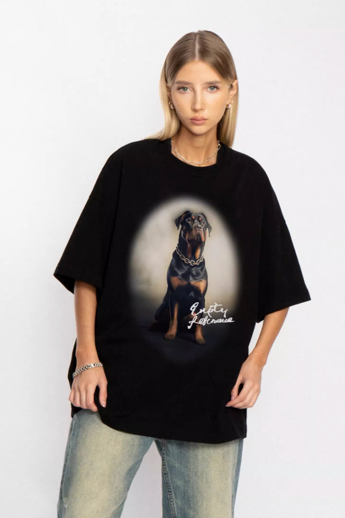 Loyal Rottweiler Dog Print Tee - chiclara