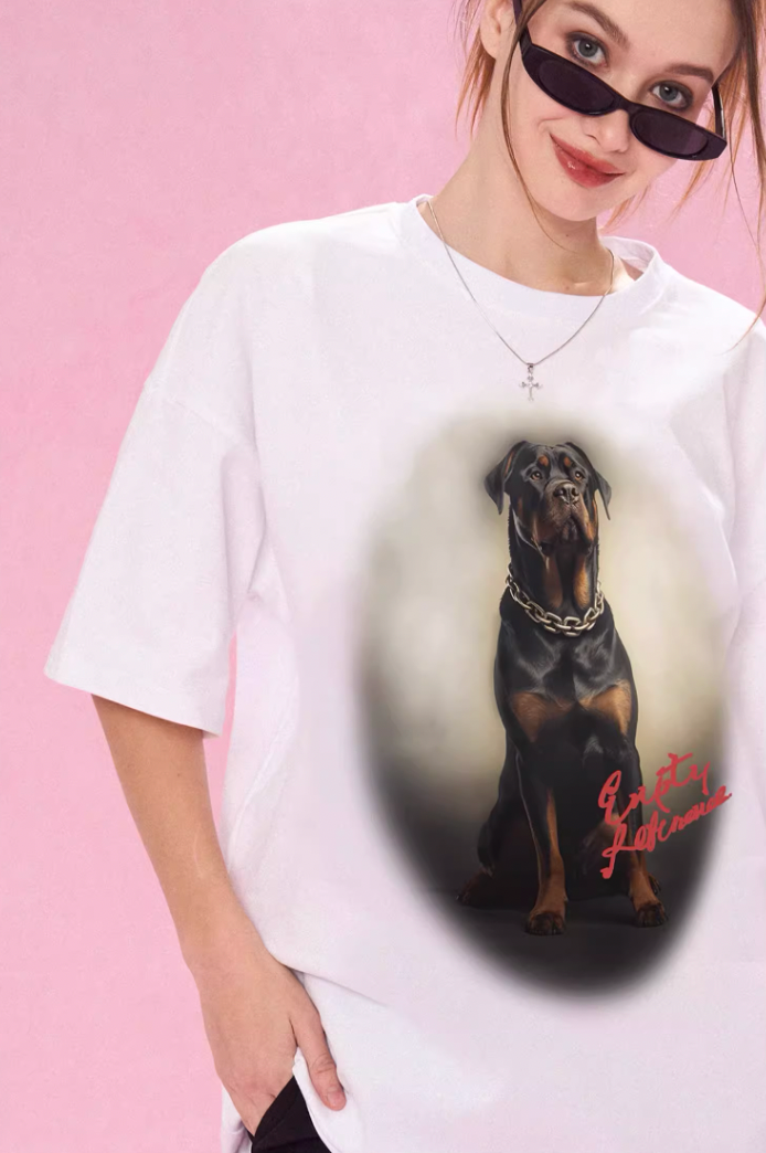 Loyal Rottweiler Dog Print Tee - chiclara