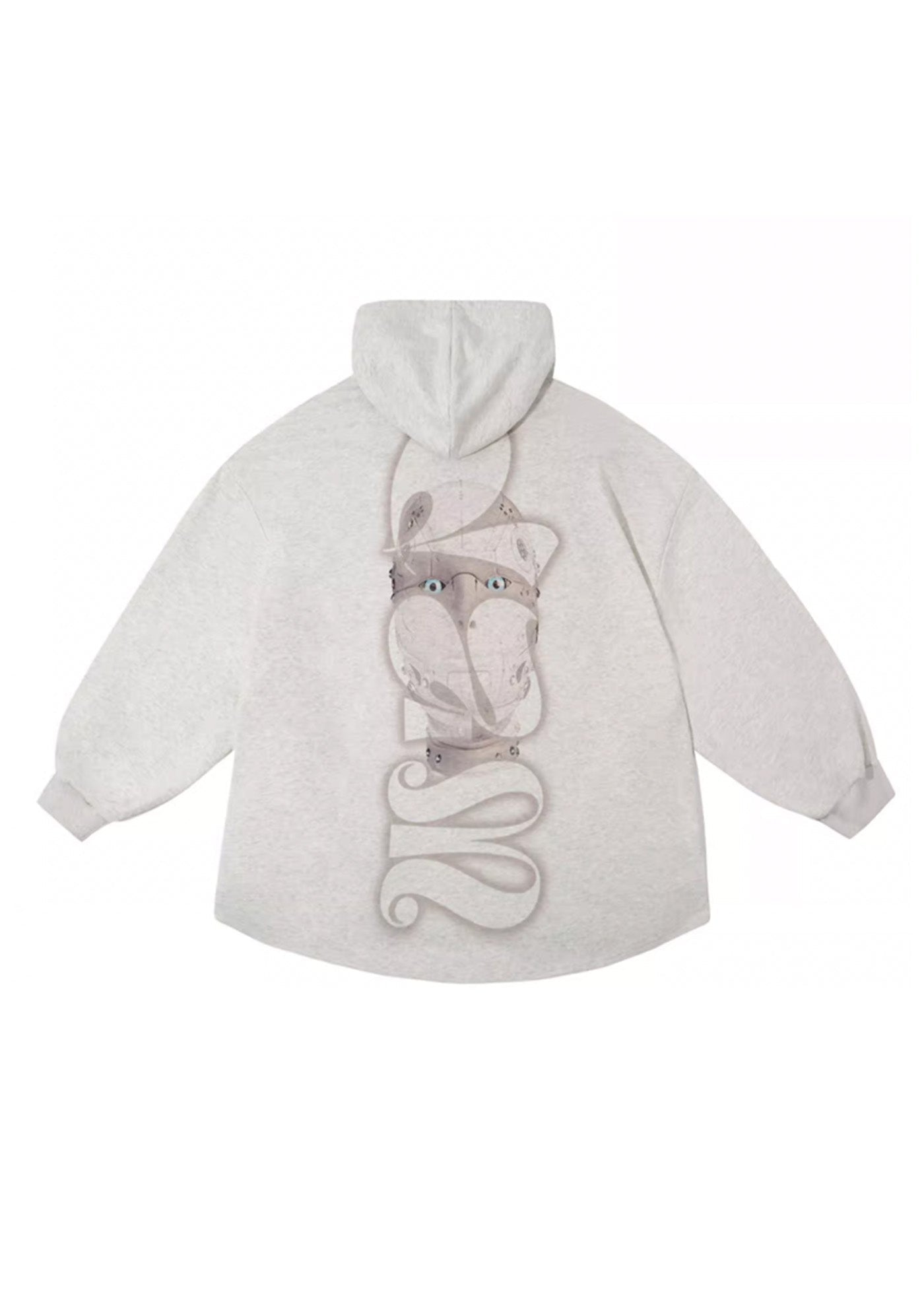 Cyborg Print Oversized Hoodie Top