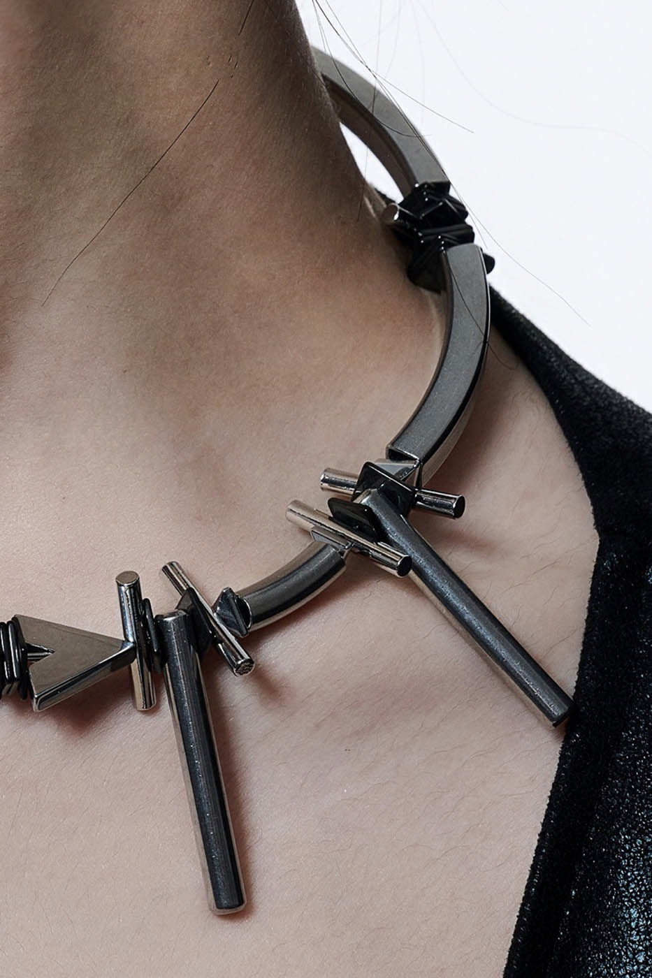 Industrial Spike Choker Necklace