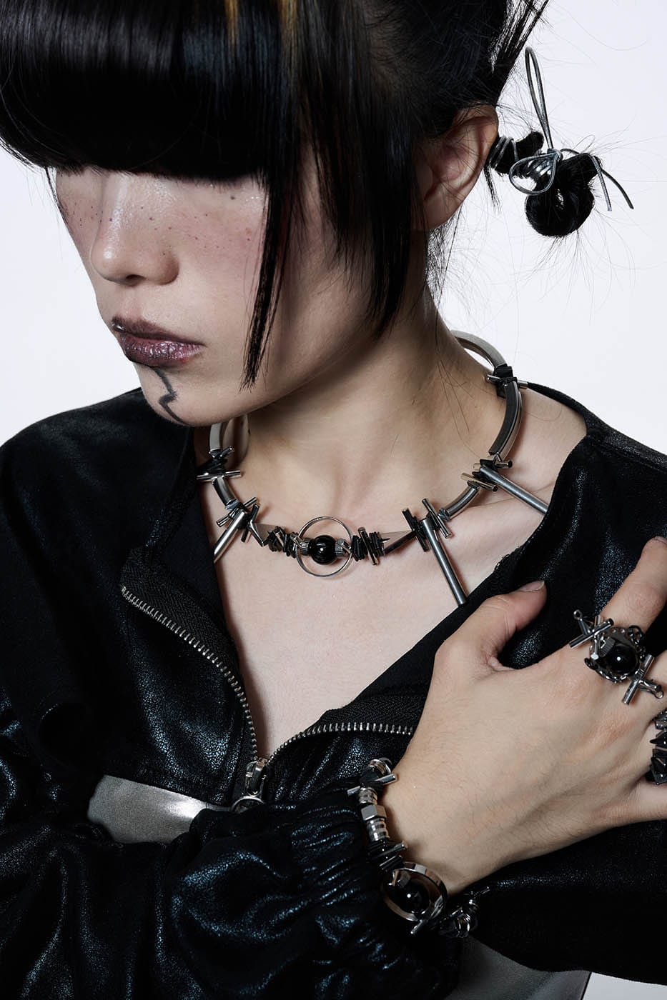 Industrial Spike Choker Necklace