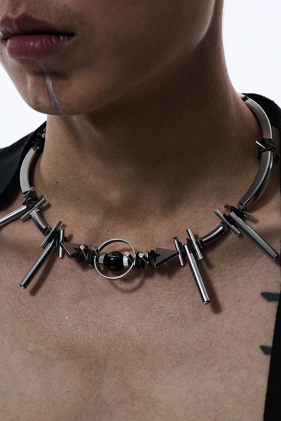 Industrial Spike Choker Necklace