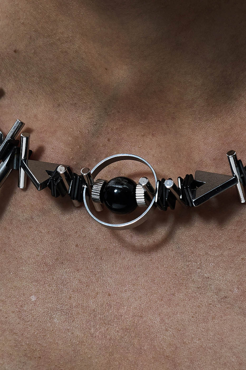 Industrial Spike Choker Necklace