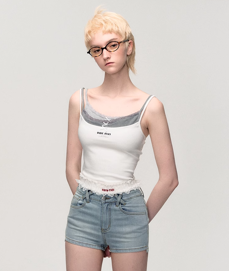 Contrast Trim Crop Tank