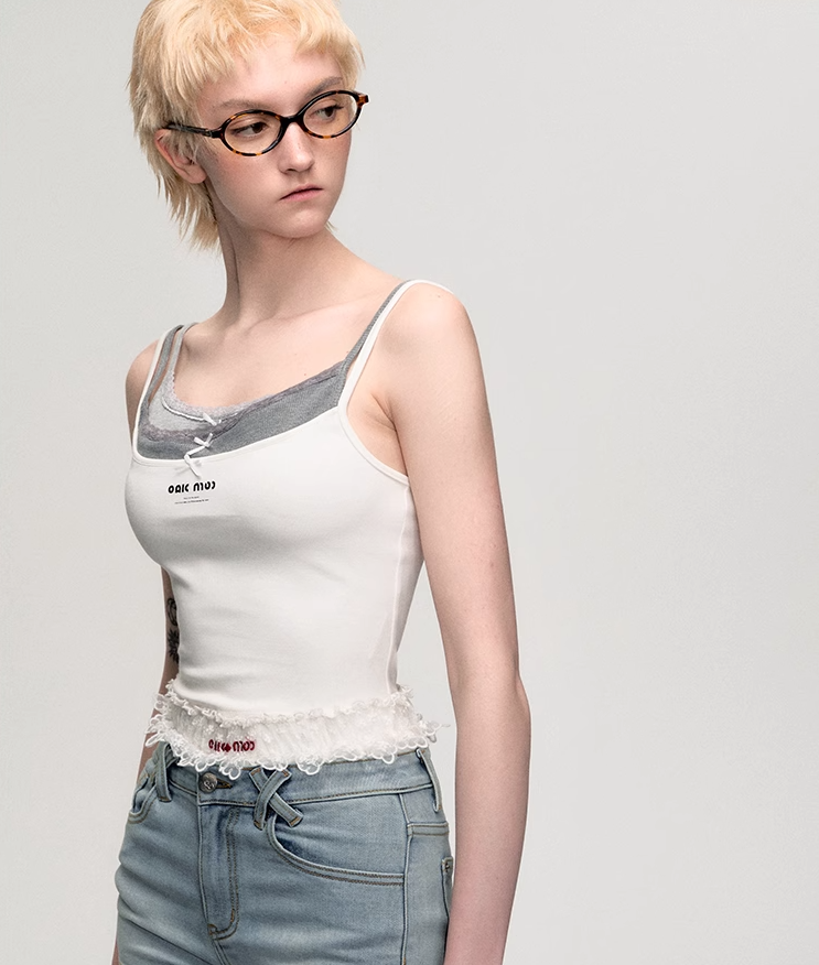 Contrast Trim Crop Tank