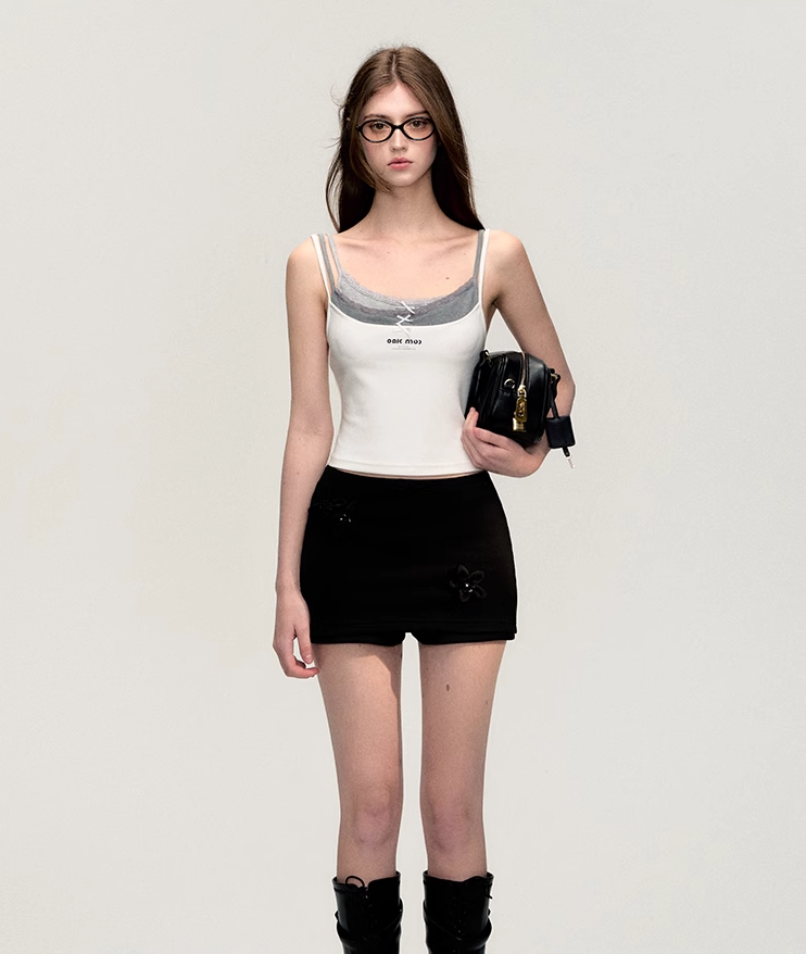 Contrast Trim Crop Tank