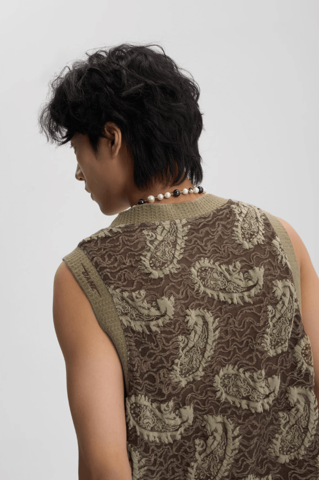 Tank Top Tee with Paisley Embroidery - chiclara