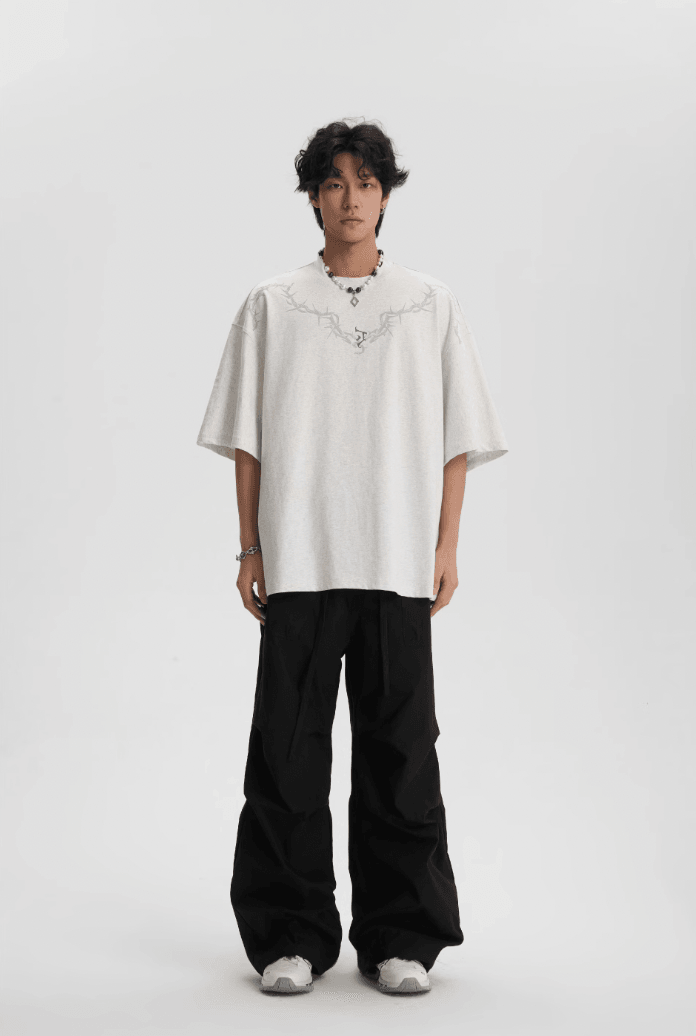 Pleated Tactical Drawstring Pants - chiclara