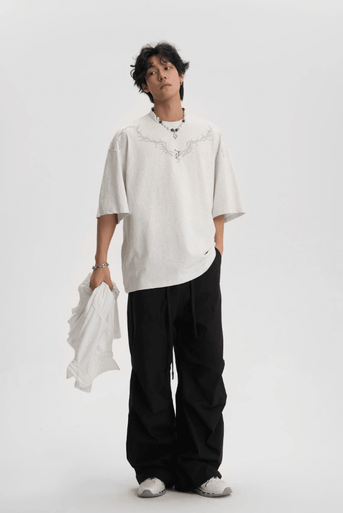 Pleated Tactical Drawstring Pants - chiclara