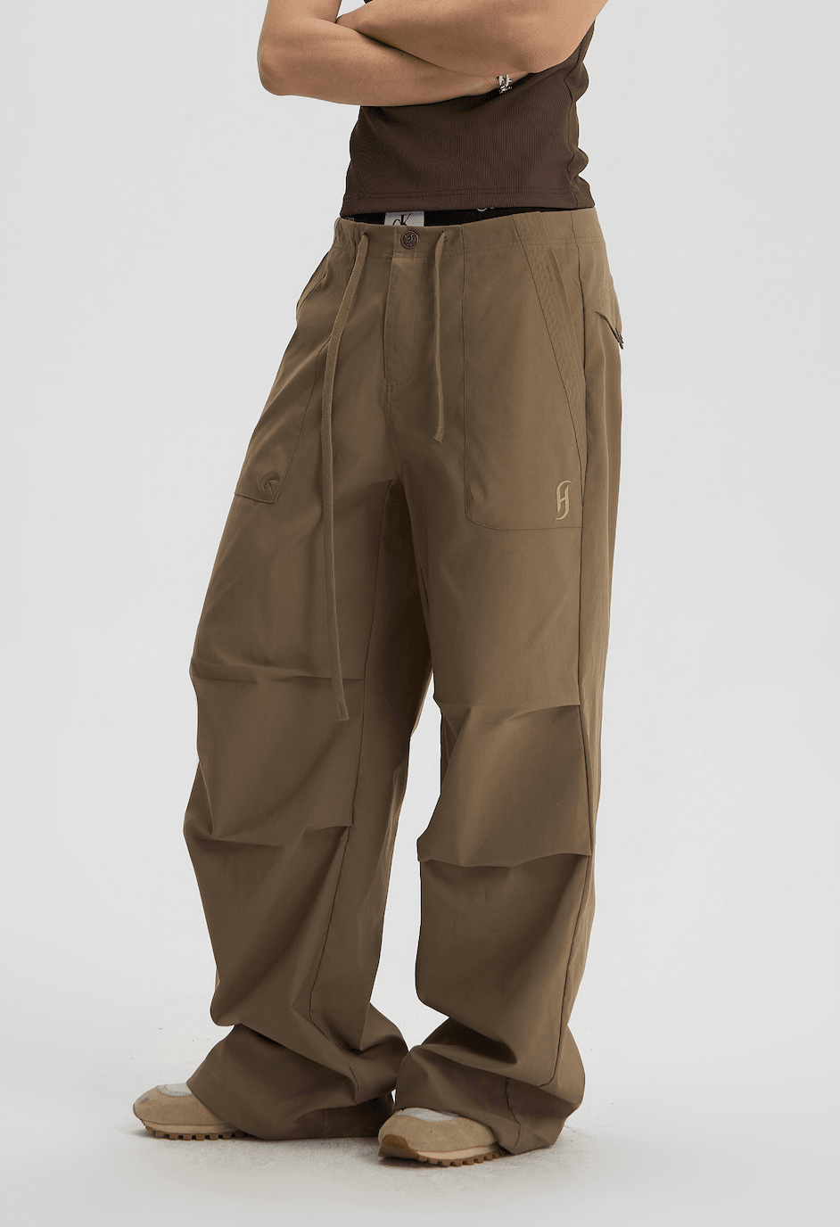 Pleated Tactical Drawstring Pants - chiclara