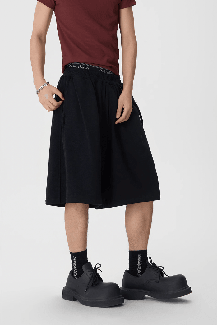 Heavyweight Sweat Shorts with Flutter Belt - chiclara