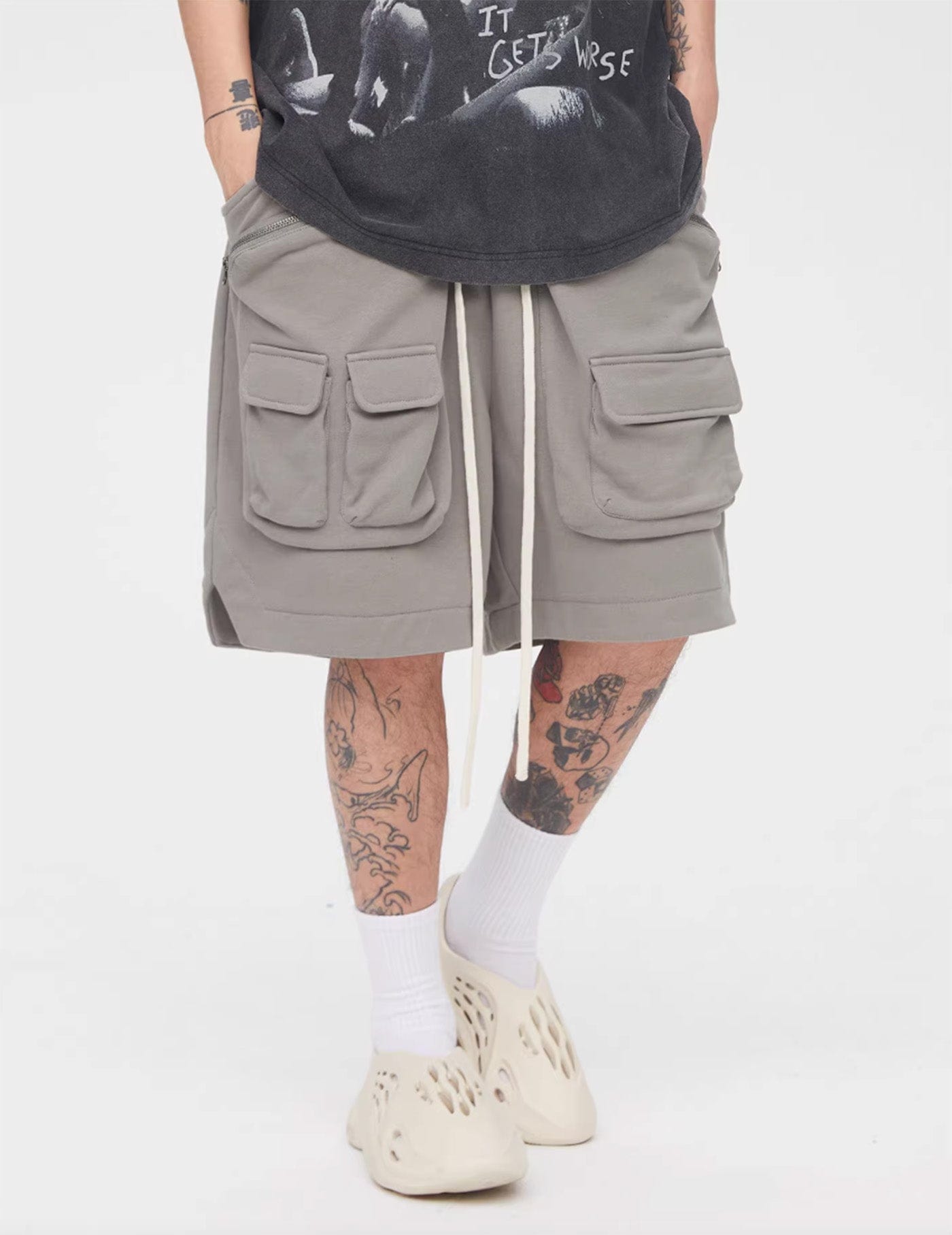 Cargo Shorts with Drawstring Waist