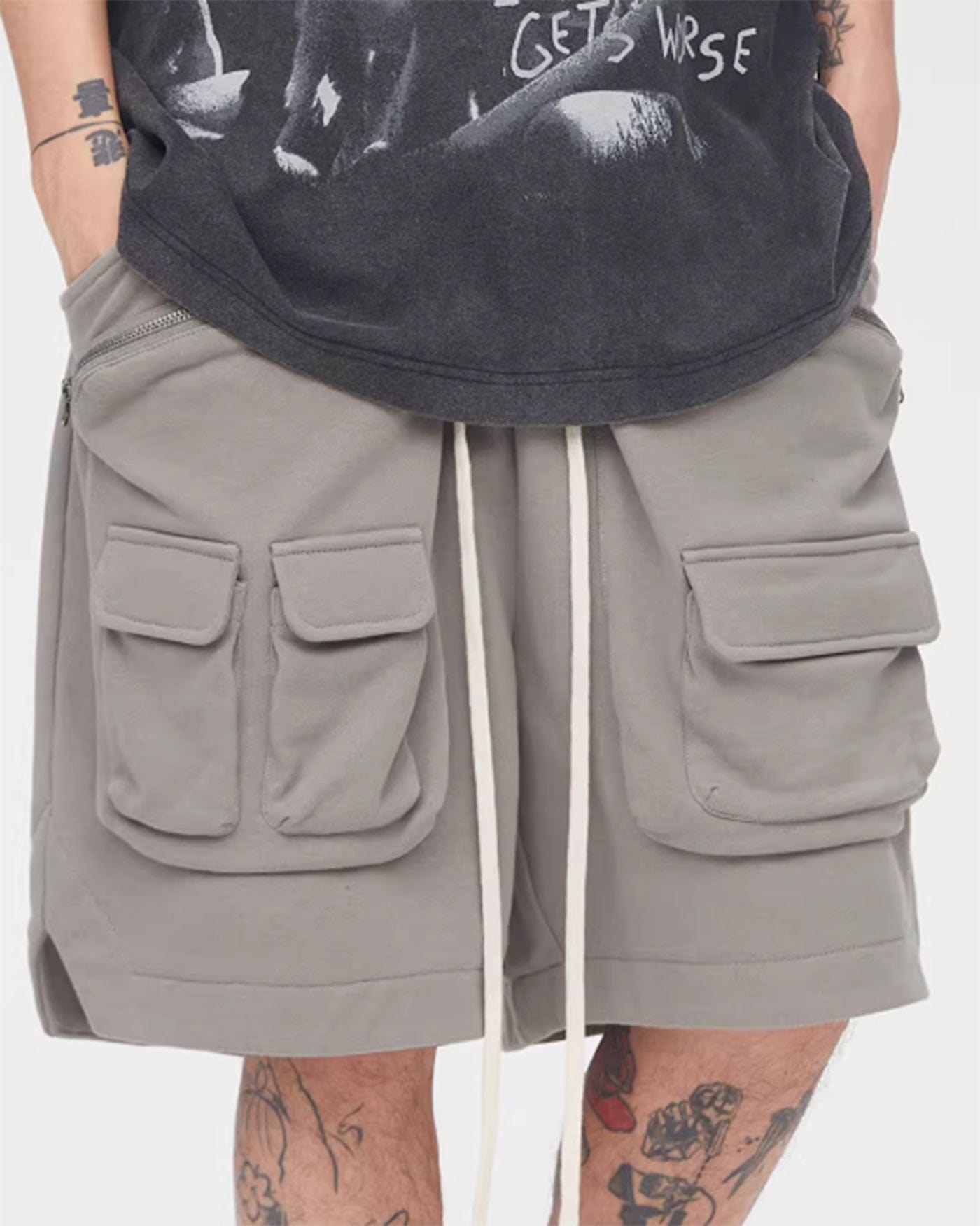 Cargo Shorts with Drawstring Waist