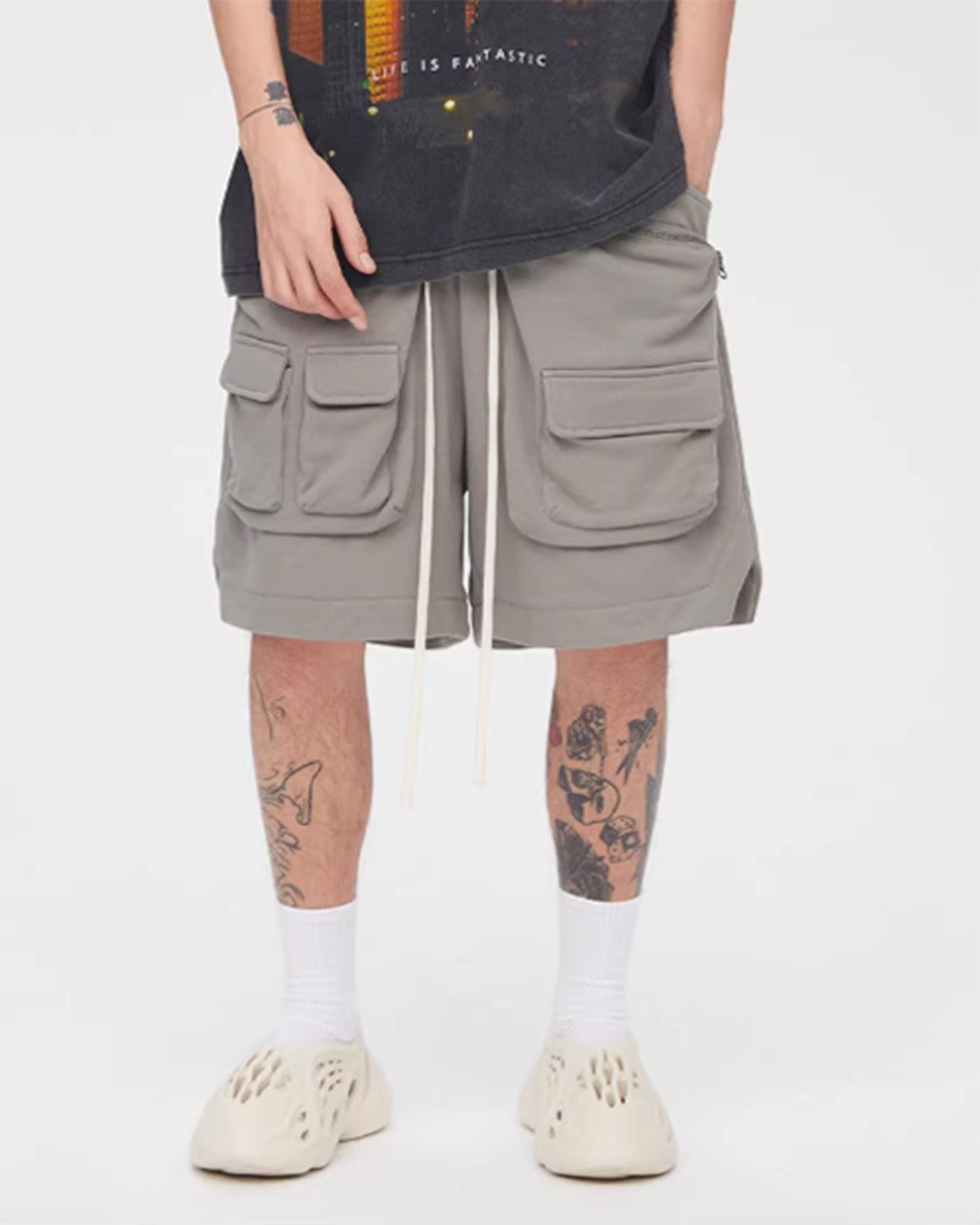 Cargo Shorts with Drawstring Waist