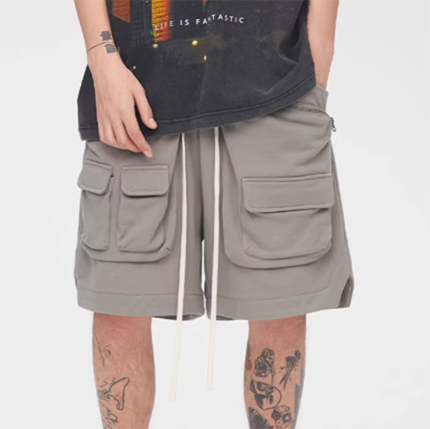 Cargo Shorts with Drawstring Waist